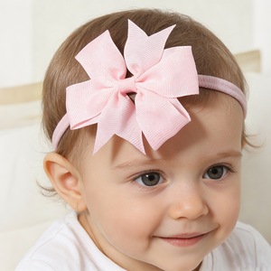 4PC Child Bow <strong>Headband</strong> for Girls Grosgrain Pink Ribbon <strong>Baby</strong> Accessory - Product Image 4