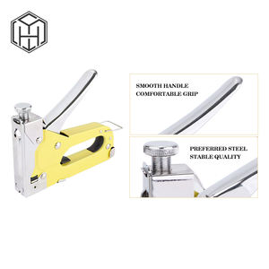 Pistola de grapas manual de alta resistencia profesional de buena calidad, pistola de clavos Manual <span class=keywords><strong>para</strong></span> material de fijación, pistola de grapas Manual, pistola de clavos amarilla clara - Product Image 3