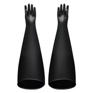 Gants de sécurité en néoprène, longueur 28 cm, poignet effilé, anti-chimiques, résistants aux perforations, texture lisse, sans poudre, sans latex - Product Image 2