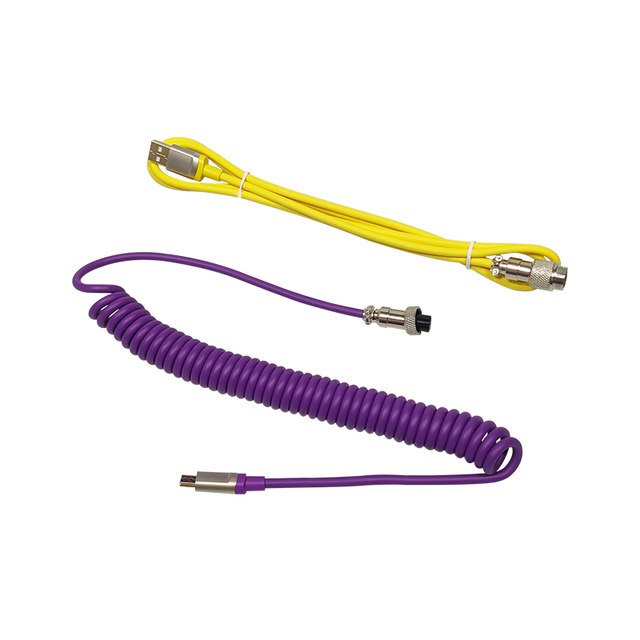 Purple/Yellow/Blue/Pink Paracord Braided Data Cable USB Type-C Gaming Keyboard Elastic Cable
