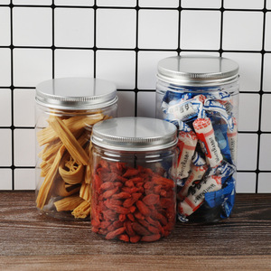 Wholesale 65mm aluminum cap transparent food sealing <b>jars</b>, <b>plastic</b> packaging bottles, large mouth dispensing bottles, PET honey - Product Image 1