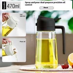 2 em 1 Premium Glass Kitchen <span class=keywords><strong>Oil</strong></span> Pulverizador Dispenser Garrafa para Cozinhar e Servir Azeite Uso Alimentar - Product Image 6