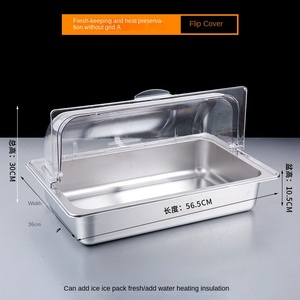 Plateau d'affichage de fruits en acier inoxydable facile à nettoyer rotatif à plusieurs niveaux pour les sandwiches de thé de l'après-midi de café de produits frais de <span class=keywords><strong>supermarché</strong></span> - Product Image 6