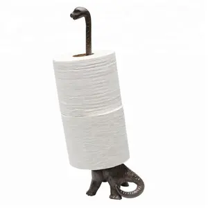 Cast Iron Standing Dinosaur Paper Towel Holder Toilet Paper Holder