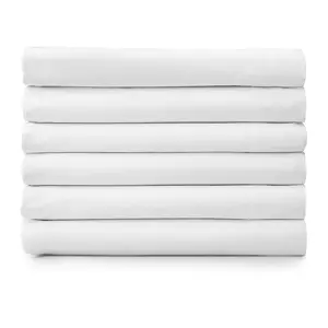 Wholesale Queen king Cheap White Flat sheets Bulk 100% cotton 180TC white bed sheets for hotels and hospitals