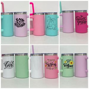 USA Warehouse 20oz Chubby Blank Sublimation Travel Coffee Mugs Stainless Car <b>Tumbler</b> Mug Cup with Removable <b>Plastic</b> Handle - Product Image 4