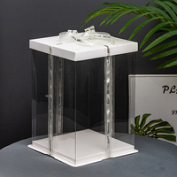 Direct Factory Wholesale 10'' 12''14'' 16'' Transparent Paper Boxes Plastic Tall Cake Box