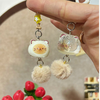Porte-clés en peluche mignons, jouets, porte-clés en PVC, porte-clés chat de dessin animé Kawaii, chaîne de téléphone portable, breloques de sac pour filles et étudiantes