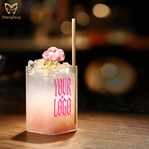 Producto de Venta caliente 2024 estilo del norte de Europa hecho a mano transparente Vertical recto jugo bebida enfriador cóctel vaso - Product Image 3