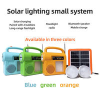 Kit d'éclairage solaire portable mini générateur 30W avec contrôleur MPPT PWM, batterie lithium-ion, radio FM et batterie externe, autonomie 72H