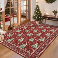 Nouveau tapis de Noël en velours cristal, durable et résistant aux taches, pour table basse, canapé et chambre à coucher