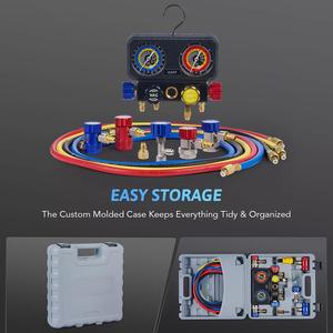 Juego de herramientas de calibre de colector de diagnóstico AC con medidores HVAC de 4 vías - Product Image 5