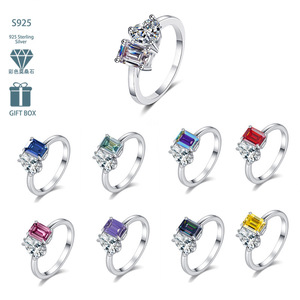 เครื่องประดับมอสซาไนต์ทรงแฟนซีคัท เงินแท้ S925 ชุบแพลตตินั่ม PT950 ประดับ<span class=keywords><strong>มรกต</strong></span>และเพชรทรงหยดน้ำ 2 เม็ด คุณภาพ VVS GRA แหวนมอสซาไนต์ - Product Image 6