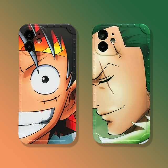 Cartoon Designs Anime Figures Soft IMD Phone Cover Case for Iphone 12 Pro Max XR Xs Max 7 8 Plus One Luffy Zoro Chopperr Piece