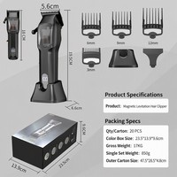 Cortapelos Recargable USB Tipo-C con Motor Magnético de 11000 RPM, Cuchilla DLC, Pantalla LED y Recordatorio de Aceite Ajustable para Salón y Barbería