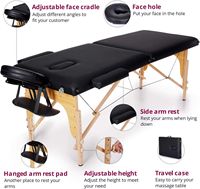 Nouvelle table de massage électrique multifonctionnelle portable en bois noir 2026, réglable en hauteur, pour salon de beauté, salon de coiffure, salon, hôtel
