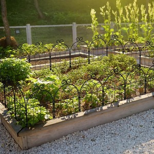 Panel de valla de hierro negro resistente al óxido para jardín, patio, terraza o separación de espacios. - Product Image 3