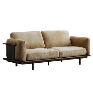 Nordic Solid <b>Wood</b> <b>Sofa</b> Upholstered Two Seat Couch Modern Minimalist Living Room Bedroom Furniture - Product Image 1