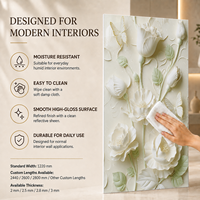 Panel de Pared 3D MORLENX con Diseño Floral, PVC UV, Impermeable, Fácil de Instalar, Decorativo para Dormitorio