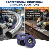 Disque à lamelles abrasif en céramique violette de qualité supérieure T27 T29 de 4 pouces, support en fibre de verre robuste, disque de meulage abrasif pour le meulage des métaux