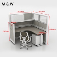M&W Foshan Manufacture 4 Person Office Cubicle Workstation Partition Aluminum Sales Cubicle Partition
