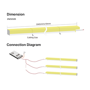 Tube lumineux néon 3D courbé sélectionné 2NZ 1010S 10W M 80 lumens W DC24V 50mm découpable 2700K à 6500K RA90 CRI élevé Éclairage commercial - Product Image 5