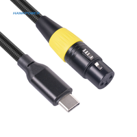 Cable Adaptador Flexible USB Tipo C Macho a XLR Hembra de 3 Pines con Carcasa de Metal y Nylon Negro para PC, Teléfono, Tableta, 2M 3M