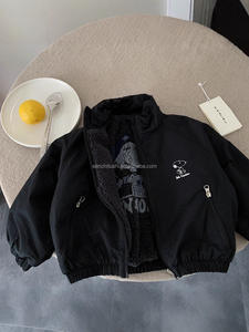 D1487 Veste décontractée pour garçons en velours de coton chaud avec imprimé de dessins animés, <span class=keywords><strong>fermeture</strong></span> éclair et boutons, vêtements d'hiver pour enfants, taille plus - Product Image 1