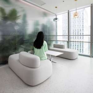 Modern resepsiyon alanı için yüksek yoğunluklu köpük dolgu Metal çerçeve ofis kanepe seti ile şık modüler çekyat - Product Image 3