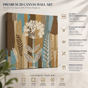 Quadro Decorativo Grande con Stampa HD di Fiori su Tela con Cornice Interna, Dipinto <span class=keywords><strong>a</strong></span> Mano, Arte Murale Testurizzata - Product Image 3
