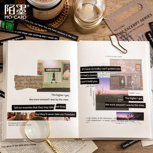 40 Pièces Série Life Excerpt Matériel Littéraire Autocollant Décoratif Texte Journaux Scrapbooking Autocollants DIY Arts and Crafts - Product Image 4