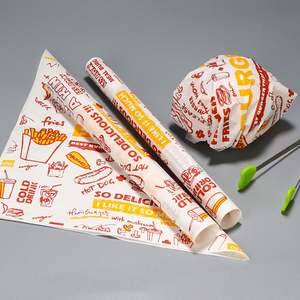 Forros Cuadrados Resistentes a la Grasa para Bandejas y Cestas, Envoltorios para Hot Dogs, Láminas Antigrasa para Envolver Alimentos, para Picnics al Aire Libre, Iglesias, Pan - Product Image 4