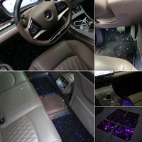 Tapis de voiture à LED pour la décoration de voiture avec APP Music Control Fibre Optic Star Light Car Rug