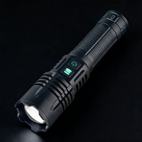 Lampe torche LED rechargeable à zoom avec double source lumineuse : lumière laser blanche et lumière noire ultraviolette 395 nm