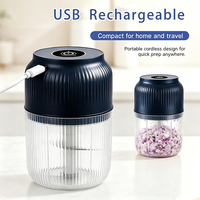 Hachoir à ail électrique 350 ml, mini, sans fil, rechargeable par USB, pour légumes, fruits, viande, aliments