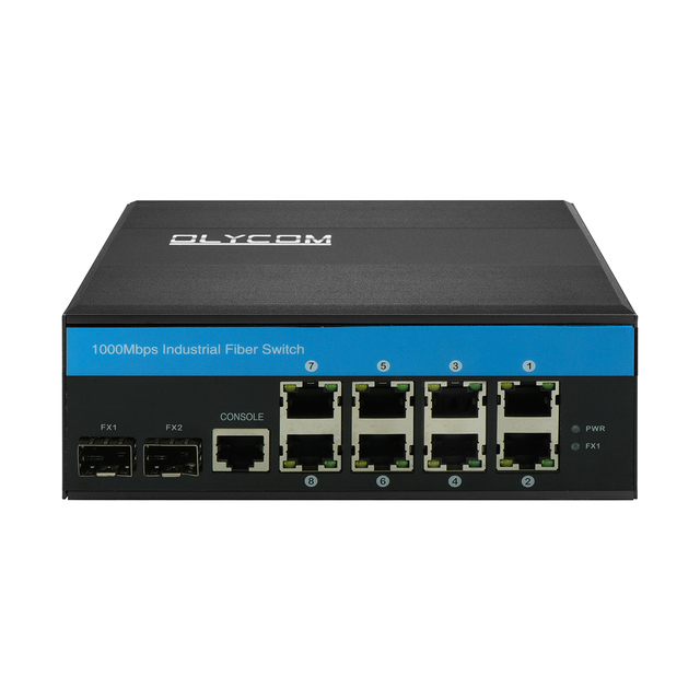 Gigabit Ethernet 8 port outdoor network SFP fiber optic L3 managed POE industrial switch with din rail