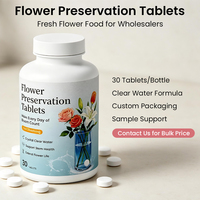 Pastilles de conservation florale jetables pour fleurs fraîches coupées, bouquets et fleurs en vase – Eau cristalline pour vase à absorption rapide