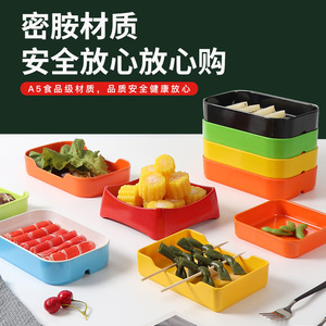 Hot pot restaurant melamine tableware skewers, vegetable skewers, slanted vegetable buckets, buffet rectangular plastic plates, - Product Image 3