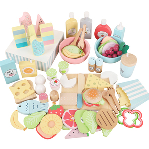 Jouet de cuisine domestique Jeu de rôle Garçon <span class=keywords><strong>et</strong></span> Fille Cadeau d'anniversaire Hamburgers avec une combinaison de légumes <span class=keywords><strong>et</strong></span> de fruits - Product Image 1