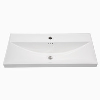 Lavabo en céramique Kidoir à poser sur meuble de salle de bain, avec trop-plein, trou pour robinet unique, design moderne