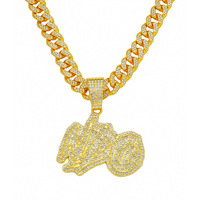 Pendentif Lettre Ndo Style Euro-Américain, Collier Cubain Populaire, Pendentifs et Breloques de Mode en Alliage, Vente en Gros, Hip-Hop