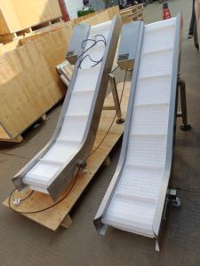 Z-type hellende transportband met lattenstructuur voor afgewerkte zakken, afvoer/uitvoer/uitlaat/afvoerband/transportband/elevator. - Product Image 4