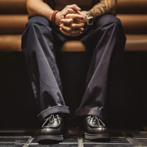 Chaussures en cuir pour hommes, décontractées et polyvalentes, rehaussantes, style workwear rétro japonais, en cuir véritable, type derby - Product Image 1