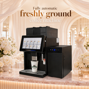 เครื่องชงกาแฟเอสเพรสโซแบบถังใส่เมล็ดกาแฟคู่ สำหรับร้านกาแฟและร้านอาหาร บดเมล็ดกาแฟสดอัตโนมัติ พร้อมถังใส่ผงกาแฟสำเร็จรูปเชิงพาณิชย์ - Product Image 1