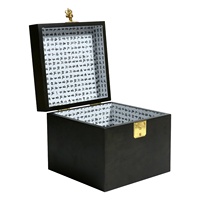 Boîte de rangement en bois noire avec manque d'héroïsme La taille et la couleur du décor à la maison peuvent être personnalisées Matériau écologique