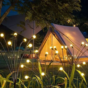 Firefly LED Solar Garden RGB Light 6/8/10 LEDs IP65 Impermeable Acero inoxidable Viento-Swaying Festival al aire libre Luz decorativa - Product Image 5