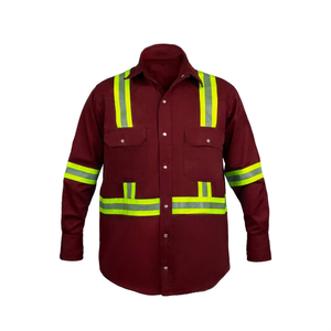 Camisa de Trabajo Reflectante FR, Cómoda, Resistente a las Llamas, Alta Visibilidad, Seguridad Industrial, Construcción, Manga Larga, Uniforme OEM - Product Image 1