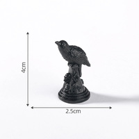 Amazon Hot Sale 3D Mini Resin Crows Figures Black Raven Tiny Resin Animals Miniature Crows Figurines for Halloween Scene Decor