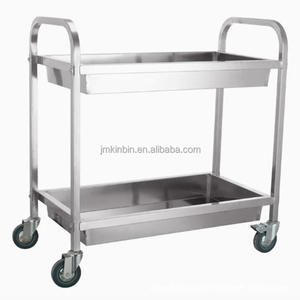 Chariot de ramassage de vaisselle mobile en acier inoxydable robuste avec étagères pour hôtels, cantines et services de traiteur - Product Image 1