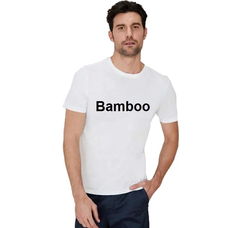 T-shirt en fibre de bambou, personnalisable, en coton et avec logo, pour hommes, sport, entraînement et gym, chine,